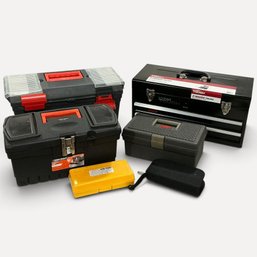 #344 Set Of Four (4) Portable Toolboxes And Hardware Storage Cases With Organizers 20.25' X 8.75' X 9.5'