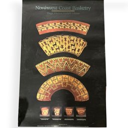 #236 Vintage Traditional Native American Basketry Educational Poster 38' X 25'