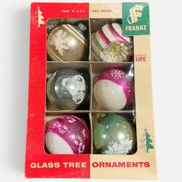 #420 Box Of Vintage Franke Glass Tree Ornaments #2 11.5' X 9'