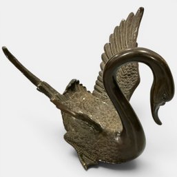 #144 Vintage Classic Bronze Black Swan Sculpture #2 22' X 17.5'