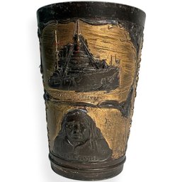 #071 Vintage Seattle Embossed Metal Souvenir Cup #1 3.5'