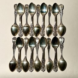#326 Set Of Eighteen (18) Vintage Collectible Reed & Barton Francis I Sterling Silver Spoons 276g - 4.25'