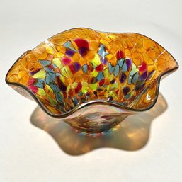 #365 Glass Eye Studio Fluted Bowl 3.25' X 6.25'