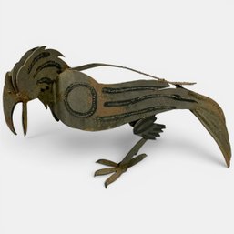 #133 Vintage Handmade Metal Bird Sculpture 11.5'