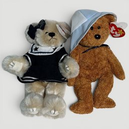 #189 Pair Of Ty Retired Collectible Teddy Bears, Breezy And Fuzz