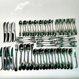 #009 Set Of Seventy-One (71) Vintage Dansk International Designs Stainless Steel Flatware Pieces