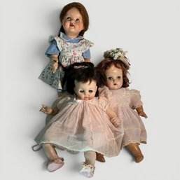 #174 Set Of Three (3) Vintage Baby Dolls, Ideal Toys And Horsman
