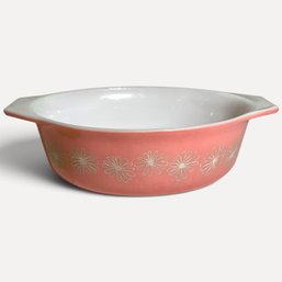 #135 Vintage Pyrex 'Pink Daisy' 1.5-Quart Oval Cinderella Casserole Dish 10.25' X 7' X 3'