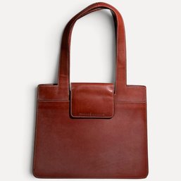 #209 Vintage Tanner Krolle London Brown Leather Shoulder Tote Bag