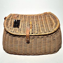 #243 Vintage Wicker Fishing Creel 9' X 17.5'