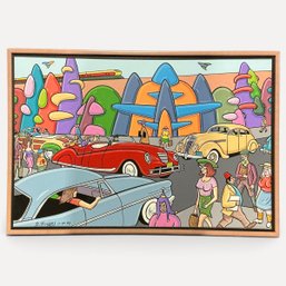 #381 1993 Signed David Hodges 25.75' X 37.75' Acrylic On Canvas
