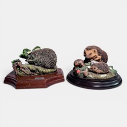 #100 Vintage 'The First Encounter' Bossons Hedgehog Figurine And Country Artists Hedgehog Family Figurine 3.5'