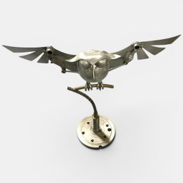 #145 Vintage Handmade Industrial Steampunk Owl Sculpture 24.5' X 20'