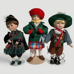 #194 Set Of Three (3) Vintage Leonardo Collection Porcelain Dolls