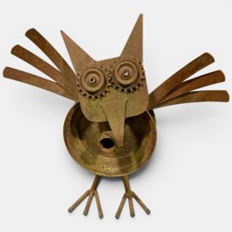 #134 Vintage Rustic Metal Owl Art Piece #2 19.25'