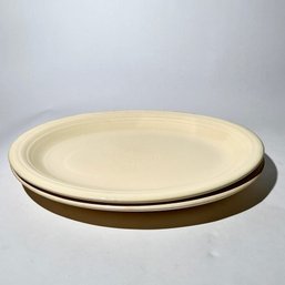 #114 Vintage Pair Of Homer Laughlin Fiesta Plates, Cream 12.5'