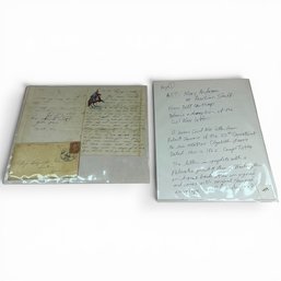 #219 Antique Historical Authentic American Civil War-Era Letter With Envelope And Handwritten Description Card