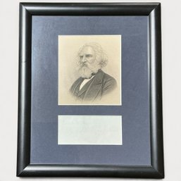 #439 Henry Wadsworth Longfellow Autographed Framed Display Piece 11' X 9.25'