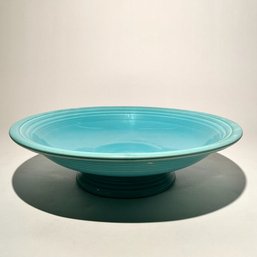 #063 VINTAGE Homer Laughlin Fiesta Footed Serving Bowl, Turquoise 12.25'