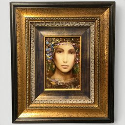 #130 Csaba Markus 'Azuria' Oil And Pencil On Canvas 18' X 15.25'