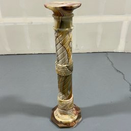 #265 Vintage Carved Onyx Marble Pedestal 39.25' X 11'