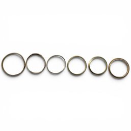 #368 Set Of Six (6) Vintage Yellow Gold Wedding Bands/Rings, One (1) 10k, One (1) 18k And Four (4) 14k Rings