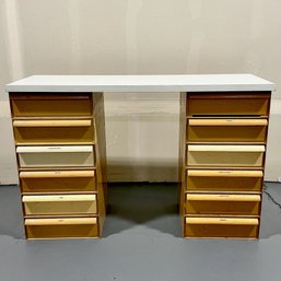 #022 Vintage 1970s Beige Stacking Drawers/ Desk By Simon Fussell For Kartell