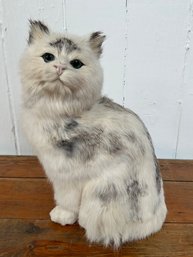 18 Decoy Small Handmade White Black Speckled Cat/Kitten