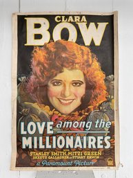 76 Vintage Clara Bow 'Love Among The Millionaires' Paramount Pictures Movie Poster