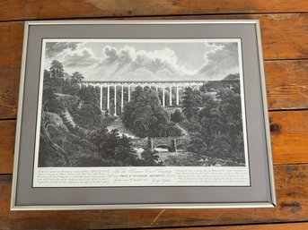 90 Antique Francis Ellington 1737 Illustration Of 'Pont Y Cyssyllte' Ellesmere Canal Aqueduct Framed Print