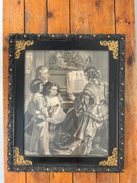 101 Antique Framed Star Spangled Banner Music Lesson Scene Print