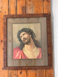 107 Vintage Framed Print Portrait Of Crucifiction Of Jesus Christ