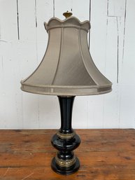 34 Vintage Black Marble Brass Ornate Table Lamp Stand