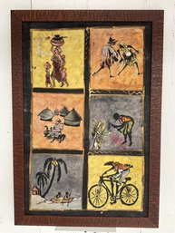 199 Vintage Hand Painted African Textile Fabric Art