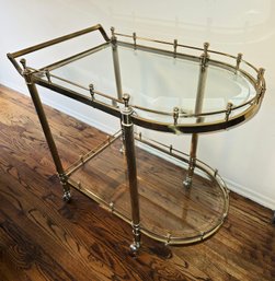 Vintage Brass & Glass Italian-made Tea/bar Cart