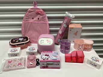 Collection Of Hello Kitty Storage Boxes, Organizers, Desk Items
