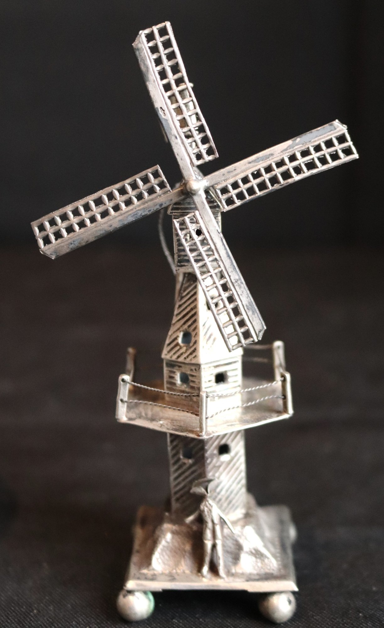 Late 19th Century Dutch Silver Working Miniature Windmill. #54153 ...