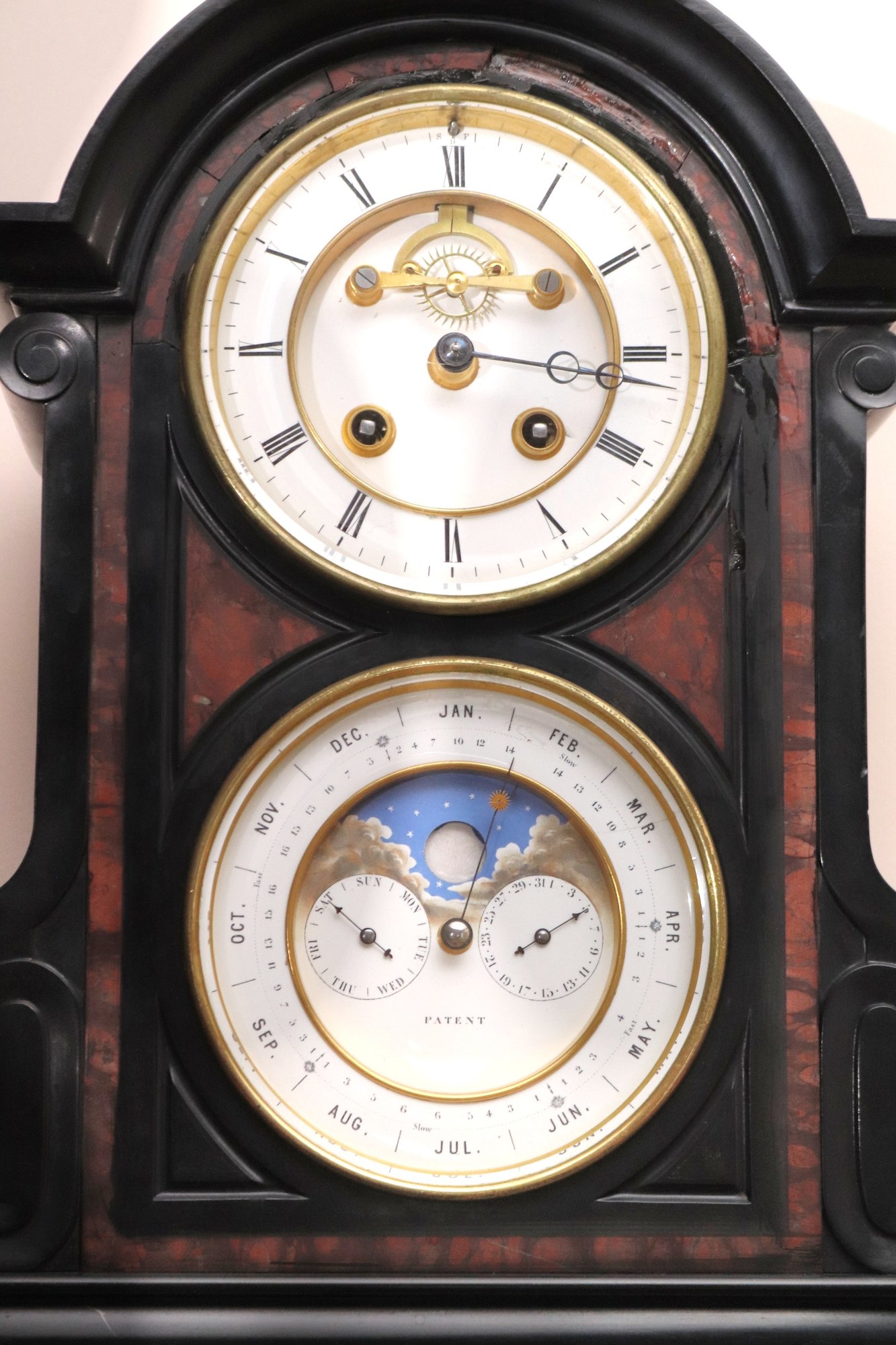 19th Century Renaissance Style Perpetual Clock In Black Onyx Clock By ...