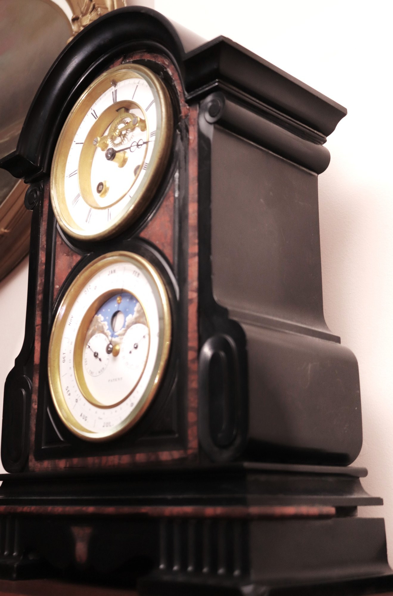 19th Century Renaissance Style Perpetual Clock In Black Onyx Clock By ...