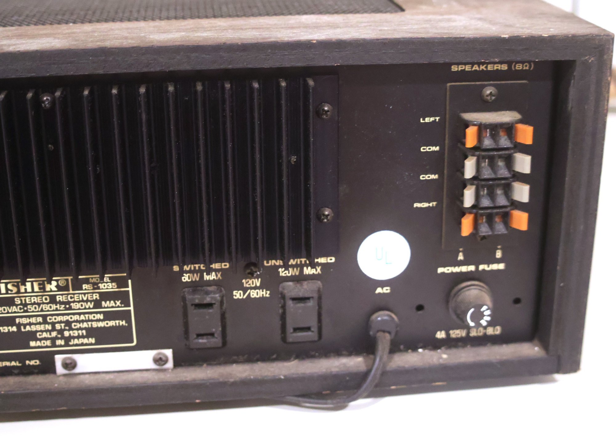 Vintage Studio Standard By Fisher AM/FM Receiver, Model RS-1035 #69582 ...
