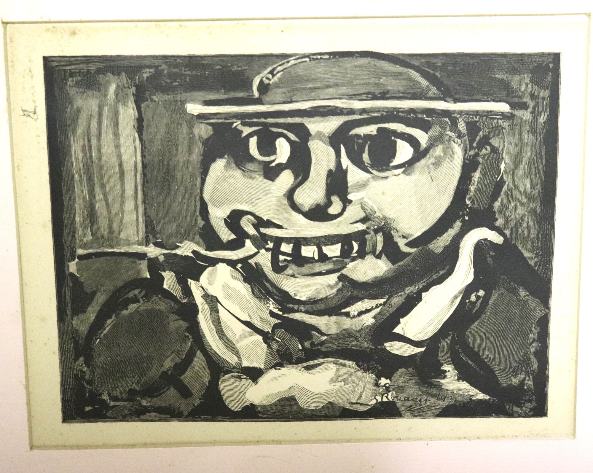 Georges Rouault Clown With Small Hat From Le Cirque Original Wood ...