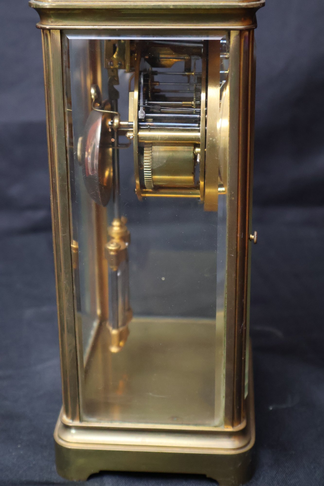 Antique 4-Glass Panel Gilt Bronze Mantel Clock #72936 | Auctionninja.com