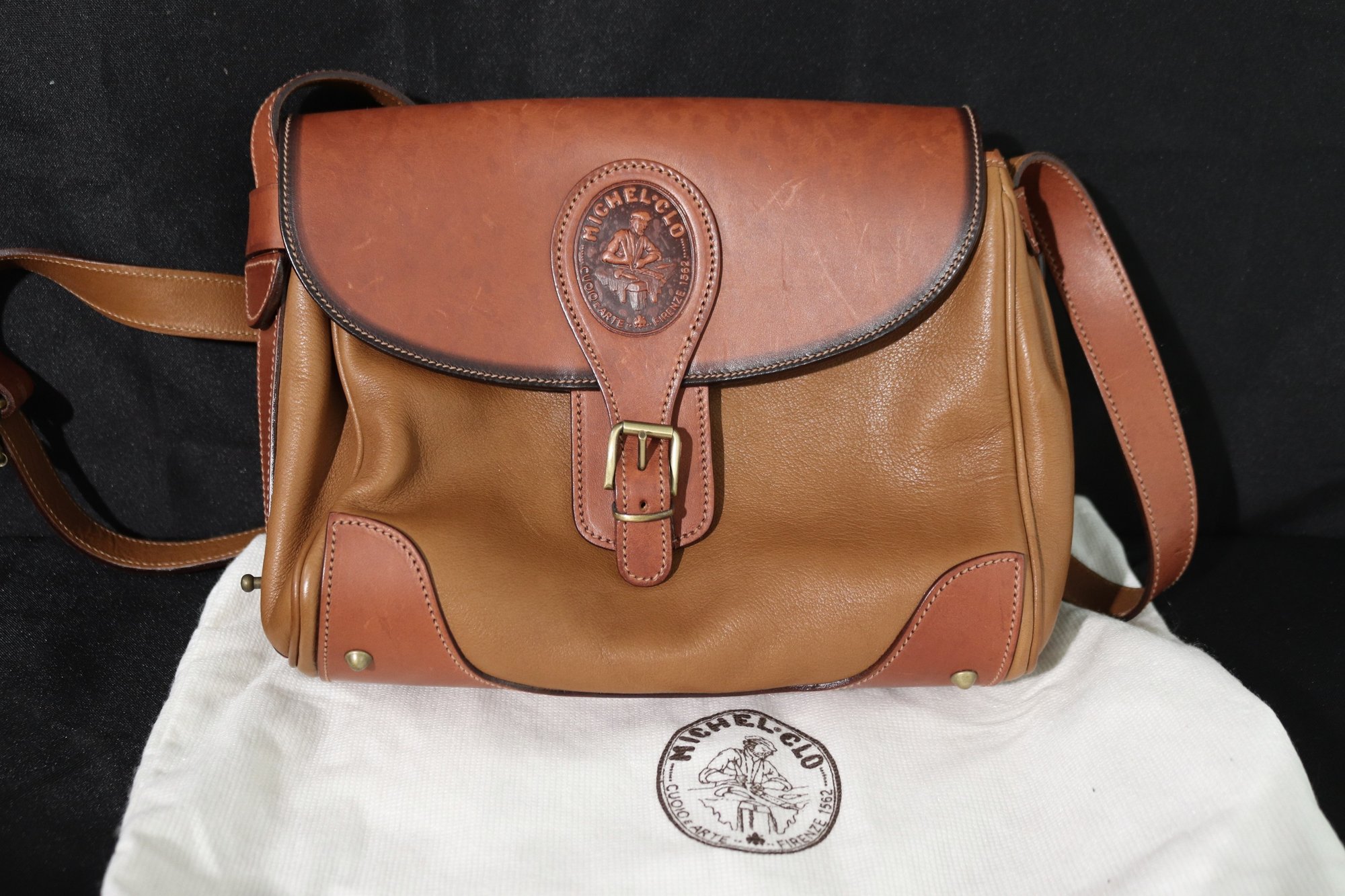 Michel.Clo Two Tone Leather Handbag By Cloetta For Bloomingdales
