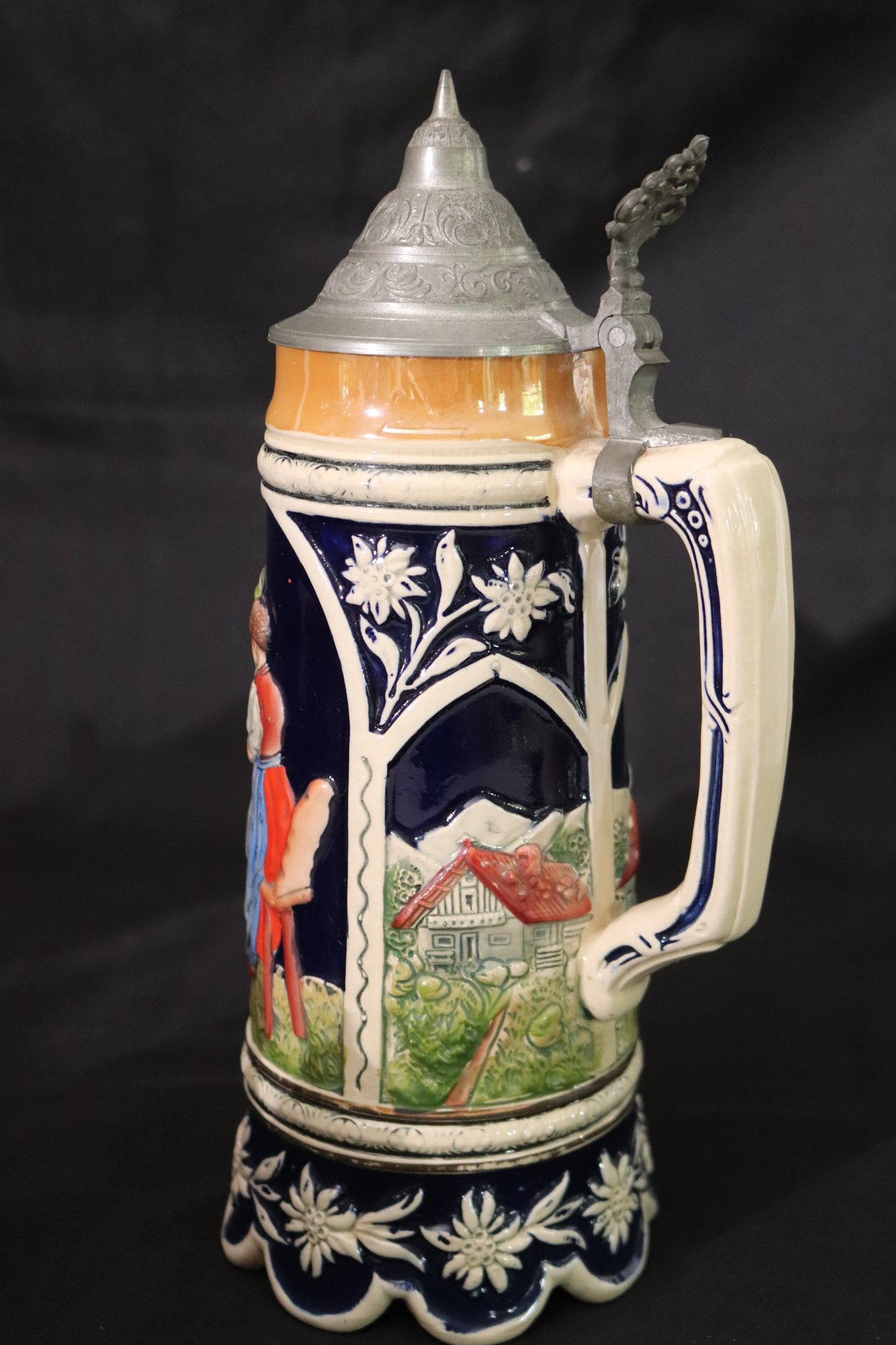 Tall Musical Beer Stein With Metal Lid, By Thorens, Germany. 51894