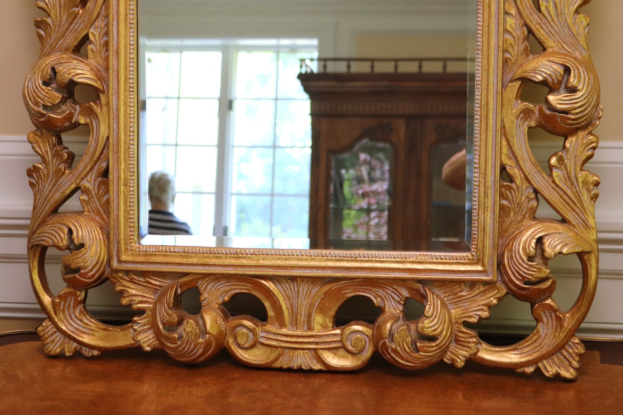 Italian Neapolitan Carved Gilt Scirocco Wood Framed Mirror, By Windsor