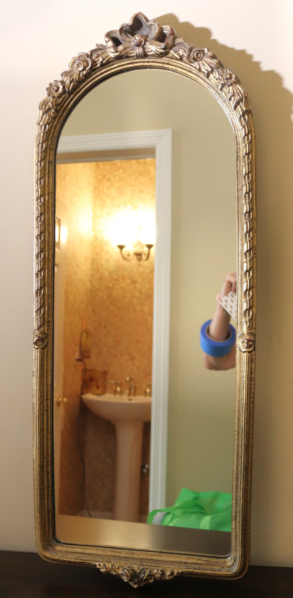 Bombay Decorative Narrow Arch Mirror In A Rustic Gilded Finish 13 X 34 ...