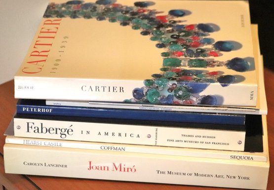 Collection Of Books As Pictured Including Joan Miro, Cartier, Hearst Castle, Faberge In America