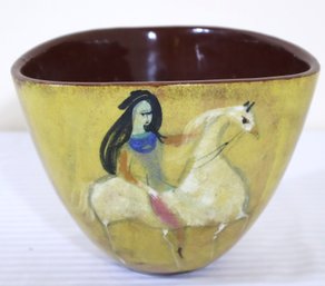 Polia Pillin Pottery Bowl, Likely From The Mid-20th Century. Signed On Underside