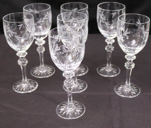Miller Rogaska Etched Wine Glasses