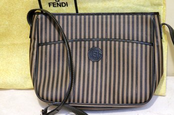 Vintage Fendi Shoulder Bag With Exterior Pocket